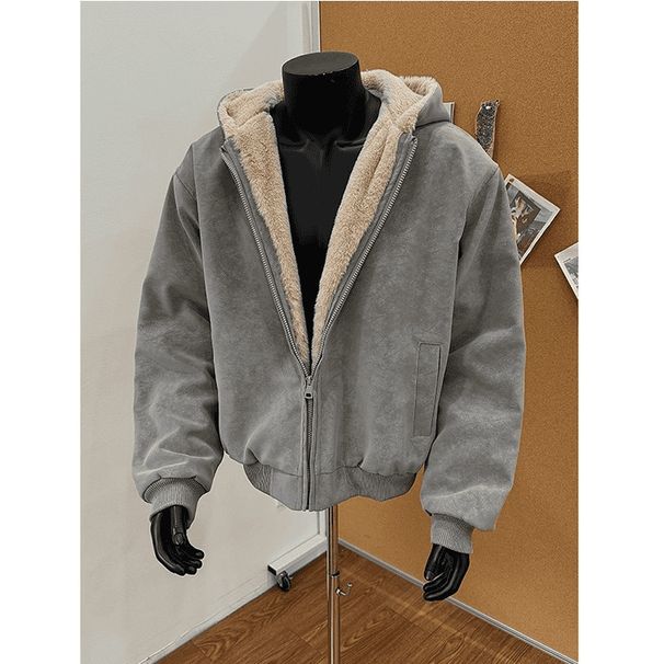 Hot-Selling Pattern Hooded Mountain Eagle PU Jacket Men, Winter Fleece-Lined Thickened Leather Coat With Fur_viptrois.com