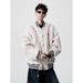 Vintage Baseball Jacket Men's Winter Coat – Thickened Wool-Blend Bomber With Stand Collar ( Letter Embroidery, Unisex Loose Fit)_viptrois.com