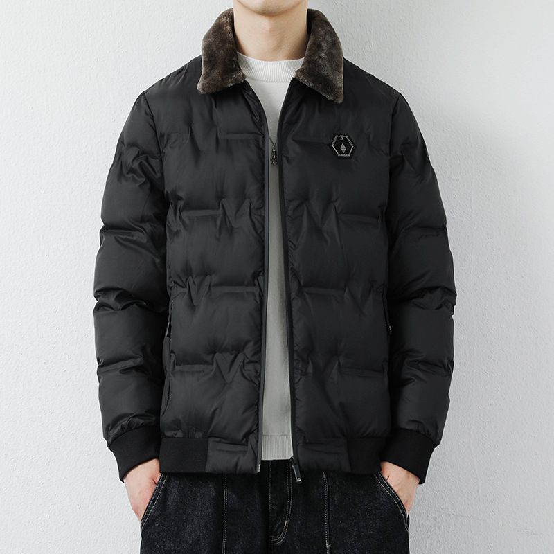 Men's Clothing New Style, Trendy And Handsome Men's Clothing, Thickened And Warm Fur Collar Casual Jackets, Men's Cotton Jackets_viptrois.com