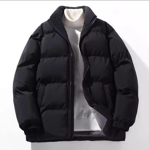 turtleneck Padded Jacket Thickened And Velvet Jacket Men's New Solid Color Padded Jacket Down Jacket_viptrois.com
