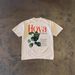 Oversized Loose T-Shirt for Men And Women Heavyweight Pure Cotton Short Sleeved Style Green Plant Print Casual Top_viptrois.com