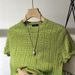 Summer Men's Hollow Knitted Short Sleeve T-shirt Men's Fashion Brand Ice Silk Round Neck Thin Solid Color Half Sleeve Summer Men's T-shirt_viptrois.com