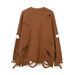 Pure YL Men's Clothing | Autumn Winter New Long Sleeve Sweater American Street Style Ripped Hollow Loose Trendy Brand Unisex_viptrois.com