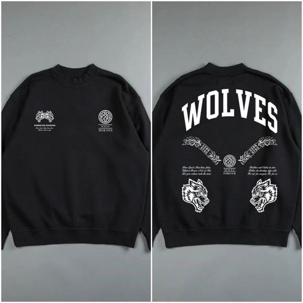 Men's Clothing DARC autumn and winter heavy 430G silver fox velvet round neck sweatshirt retro street fashion hip hop loose top style_viptrois.com