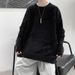 Loom Distressed Sweater Men Autumn Winter Japanese Retro Casual Split Knitwear Ins Trendy Loose Knit Jacket_viptrois.com