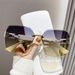 Photochromic 2025 New Versatile Sunshade Frameless Beauty UV Protection Sunglasses Face Slimming_viptrois.com