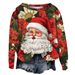 European American Cross-Border Autumn And Winter New 3D Digital Printing Women's Christmas Street Trend Round Neck_viptrois.com
