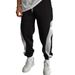 Men's Color Block Sweatpants, Straight Leg Joggers With Contrast Panels, Casual Athletic Pants For Gym & Streetwear_viptrois.com