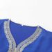Men's Clothing Robe Short Sleeve Embroidery Navy Blue Muslim Robe_viptrois.com