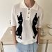 Men's Clothing Shirt Lapel Short Sleeved Knitted Sweater Hollow Ice Silk Business Tide Shirt_viptrois.com