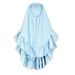 Kids’ Clothing Girls Children's Spring And Autumn Style Long Sleeved Floral Pattern Blue Dress Long Skirt + Headscarf Two Piece Suit Ins_viptrois.com
