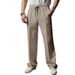 Men's Waffle-Knit Dress Pants – Breathable Textured Polyester With Elastic Waist (S-3XL, 5 Versatile Colors)_viptrois.com
