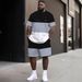 Men's Casual Beach Suit T-Shirt And Shorts Set European American Style Summer Paris Tower 3D Digital Print_viptrois.com