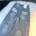 Men's Clothing Letter Print Design Straight Jeans Women's Summer New Loose Casual Scimitar Wide Leg Trousers_viptrois.com