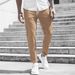 Men's Clothing autumn and winter new casual slim fit nine point pants solid color casual pocket pants_viptrois.com