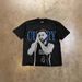 Pure Cotton Oversized Curry Goodnight Print Loose Short Sleeved T-Shirt 250g Heavyweight Y2K Style for Couples_viptrois.com