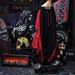 Men's Dark Fire Design Autumn Versatile Trendy Fashion Casual Daily Wear Black Oversized Jeans_viptrois.com