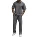 Men's Jacquard Knit Polo & Shorts Set - Premium Textured 2-Piece Outfit For Summer (White, Black, Gray, Olive, Navy, Caramel) - S To Xxxl_viptrois.com