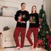 Christmas Fawn Snowflake plaid family Christmas print home suit set_viptrois.com