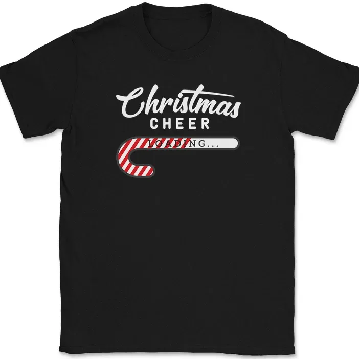 Christmas Cheer Loading T-Shirt Mens Womens Tees Top Funny XMas Holiday Santa Claus Gift Tee_viptrois.com