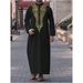 Muslim Men's Roand Collar Saudi Arabian Ethnic Style Men's Casual Robe_viptrois.com