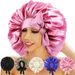 Women's Hats Oversized Strappy Sleeping Cap Elastic Ribbon Satin Round Cap Home Hat_viptrois.com