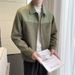 Premium PU Splicing Design Green Coat Men's Spring And Autumn Light Ripe Wind Lapel Tooling Suede Jacket Trendy Brand_viptrois.com