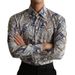 Men's Clothing Trendy Spring And Autumn New Style Light Mature Casual Printed Long Sleeved Youth Popular Men's New Shirt_viptrois.com
