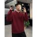 Winter Thick Warm Knit Sweater High Neck Two Piece Design Spliced Trim New Year Holiday Men's Women's Clothing_viptrois.com