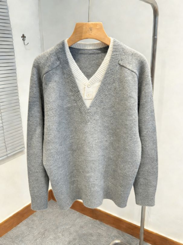 Sweater Men's Autumn And Winter Knitted Sweater, Old Money Style, Lazy Cardigan Jacket_viptrois.com