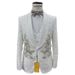 Voghion Men's 3-Piece Slim Fit Suit Set - Formal & Casual Blazer+Pants+Vest, Lightweight Acetate Fabric For Wedding, Office, Banquet (White, XS-XXXL)_viptrois.com
