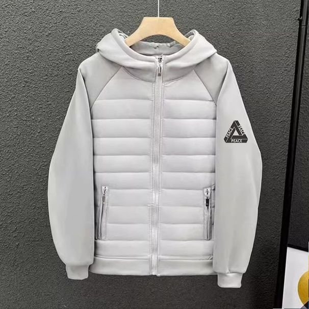 Men's Clothing Menswear Trendy Brand Patchwork Down Cotton Coat With Arm Patch And Peace Letter Print._viptrois.com