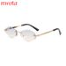 New Frameless Diamond Shaped Sunglasses With Leopard Head Decoration, Cross Border Simple Female High End Sunshade Sunglasses T1248_viptrois.com