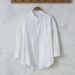 Men's Clothing Breathable Summer Three Quarter Sleeve Linen Shirt Casual Mid Sleeve Linen White Shirt Loose Large Size Thin Top_viptrois.com