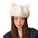 Cute Playful Ear Cat Personality Trend Beret Korean Version Casual Versatile Round Top Large Head Circumference Slimming_viptrois.com