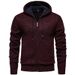 Men’s Hooded Cardigan – Chunky Knit Zip-Up Sweater (Slouchy Fit, Ribbed Cuffs, Machine Washable, 6 Colors, M-4XL)_viptrois.com