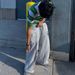 Men's Clothing Y2k High Street Ins Double Waist Printed Embroidery Street Folding Trousers Sweatshirt Pants Casual Straight Trousers_viptrois.com
