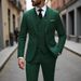 Men's Double-Breasted Suit Set 3-Piece Slim Fit Business & Wedding Blazer Vest Pants (13 Colors, US XXS-XXXL/Asian M-6XL)_viptrois.com