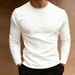 Men's Long Sleeve T-Shirt – Streetwear Style, Slim Fit, Polyester Blend, Breathable & Comfortable, Striped Casual Tee_viptrois.com