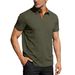 Men's Stretch Color Block Polo Shirt – Breathable Short-Sleeve Button-Down Collared Shirt For Casual & Smart Wear (White/Navy/Black, S-XXXL)_viptrois.com