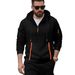 Men's Clothing Zip-Up Hoodie With Jacquard Detailing - Multi-Pocket Streetwear Pullover | Casual Athletic Wear In White/Grey/Black/Khaki/Army Green_viptrois.com