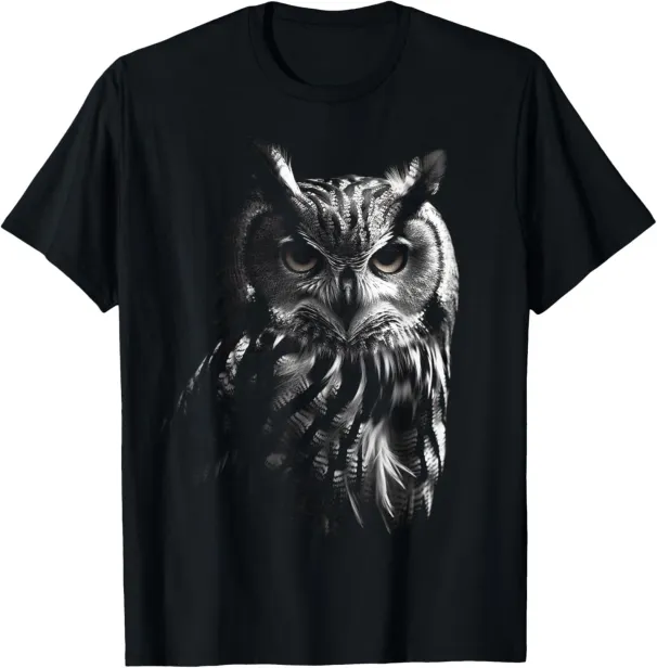 Owl Artwork - Bird Art Animal Owl T-Shirt Mens Womens Tees Top_viptrois.com