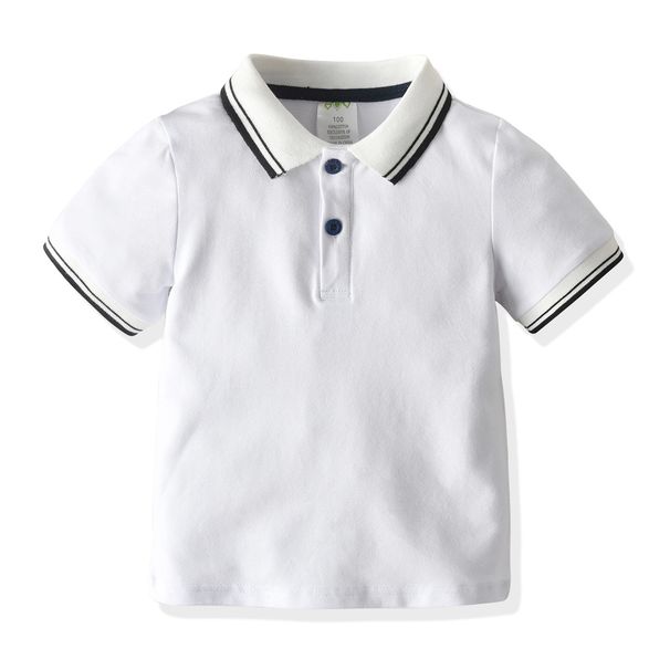 Mother&Kids Children's preppy boys' short-sleeved T-shirt Summer cotton bead lapel short-sleeved polo shirt_viptrois.com