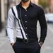 Men's Shirt 2025 New Color Matching Business Casual Four Sided Stretch Printing Comfortable Shirt Men's Long Sleeve_viptrois.com