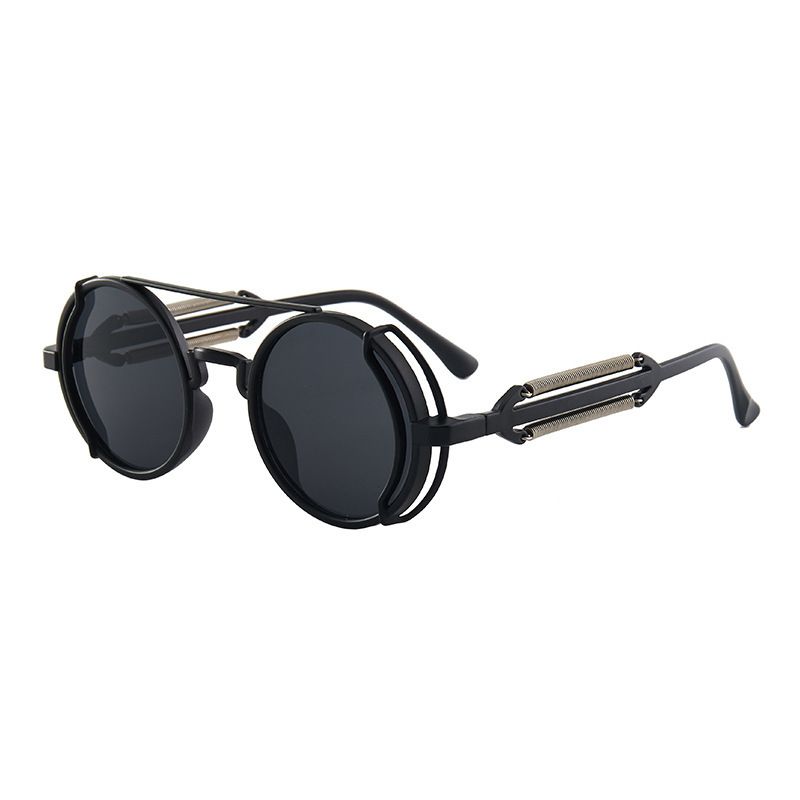 Unisex Cyberpunk Trend Retro Sunglasses Round Sunglasses_viptrois.com