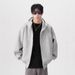 Heavyweight Fleece Zip Hoodie – Unisex Winter Pullover With Dual Zippers (Black/Light Grey, M-3XL)_viptrois.com