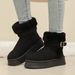SHLIANG New Suede Buckle Decor Ankle Boots Women Winter Warm Thicken Plush Snow Boots Woman Thick Sole Non Slip Platform Cotton Boots X0059_viptrois.com