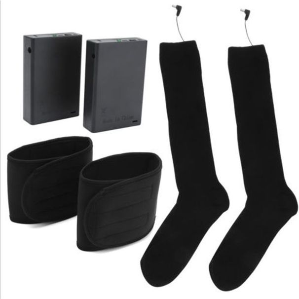 Unisex winter outdoor electric heating socks battery box heating warm socks sole heating foot warmer black_viptrois.com