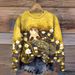 Women's 3D Printed Sweater – Stylish Autumn & Winter Streetwear Top (Black/White/Grey, Round Neck, Machine Washable)_viptrois.com