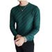 Men's Clothing Sweater Men's Fashion Jacquard Knitted Autumn and Winter High end Slim Fit Casual Round Neck Long Sleeve Bottoming Shirt_viptrois.com
